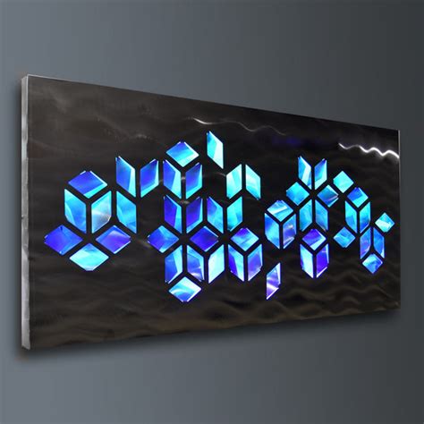 Impulse Large 46x22 Abstract Geometric Design Metal Wall Art With