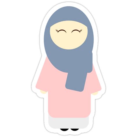 Cute Muslim With Hijab Sticker Stickers By Laylah Redbubble