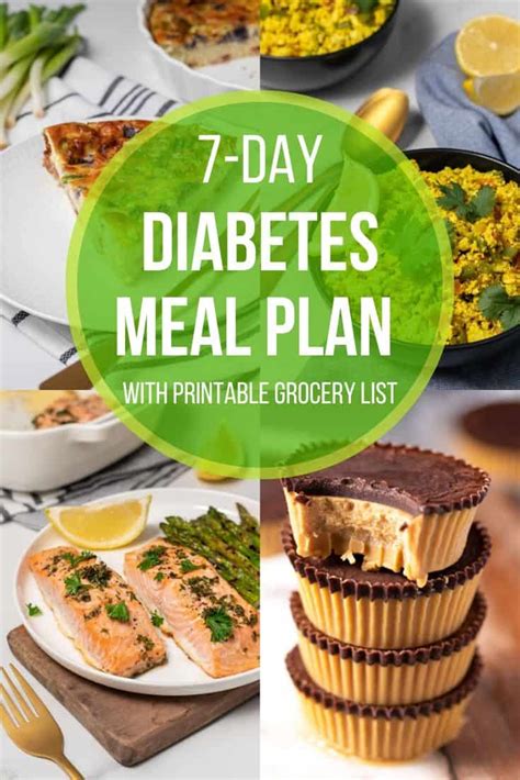 7 Day Diabetes Meal Plan With Printable Grocery List Tendig