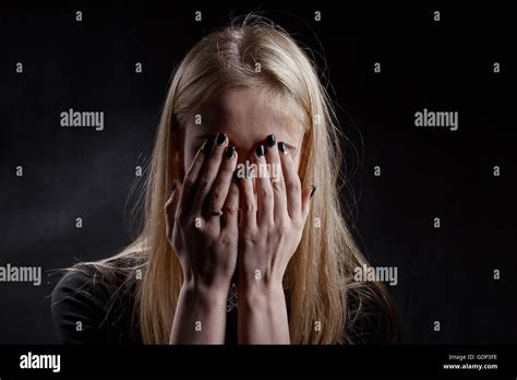 Hands Covering Face Crying Woman Hi Res Stock Photography And Images Alamy