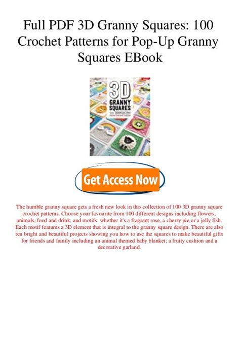 full pdf 3d granny squares 100 crochet patterns for pop up granny squares ebook