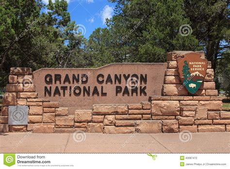 Grand Canyon National Park Entrance Signarizona Stock