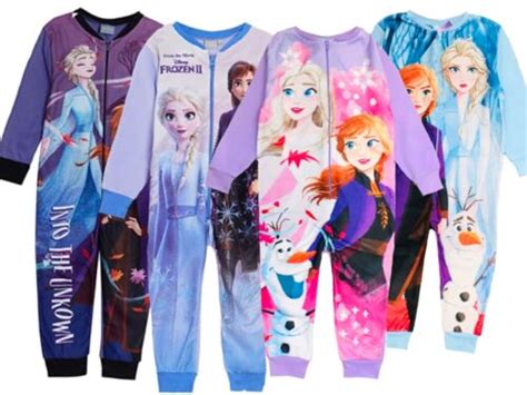 Girls Frozen 1onesie Disney One Piece Pyjama Sleepsuit Elsa Anna Age 2 10 Years Ebay