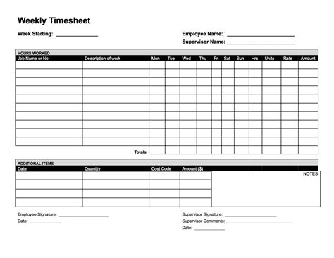 Construction Timesheet Templates Download And Print For Free