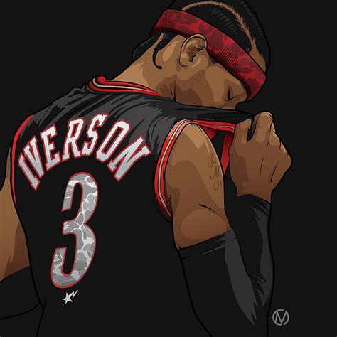 Allen Iverson X Bape Illustration Nba Basketball Art Basketball Art