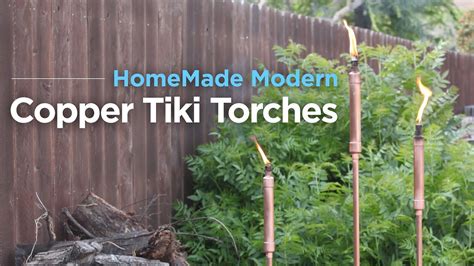 Diy Copper Tiki Torches Anchored With Fast Setting Concrete Youtube