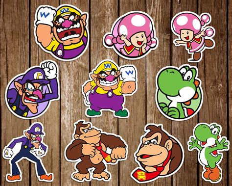 Set Of Super Mario Sticker Pack Characters Vinyl Stickers Etsy