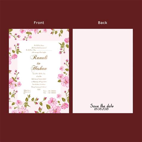 wedding invitation card double sided anim