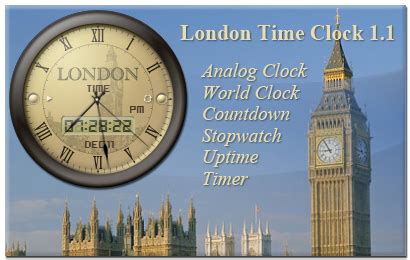 Time in london united kingdom now. London Time Clock - a free desktop world clock