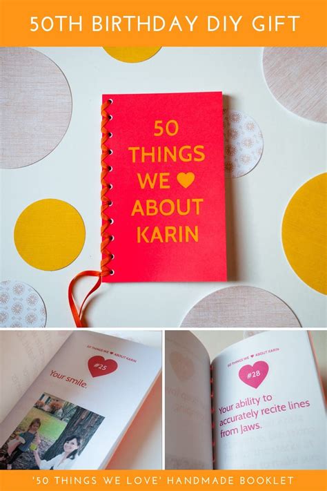 50 Things We Love About You Book 50th Birthday Diy T Idea