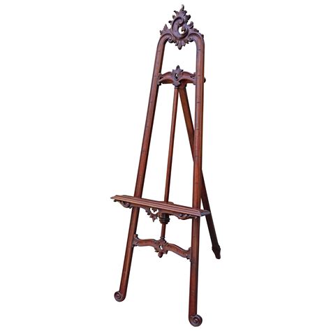 Stunning Victorian Hand Carved Painting Easel With Display Light For