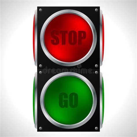 Stop And Go Sign For Racers Stock Vector Illustration Of Access Push