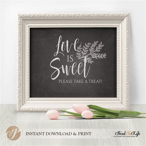 Love Is Sweet Sign Take A Treat Sign Dessert Table Sign Printable