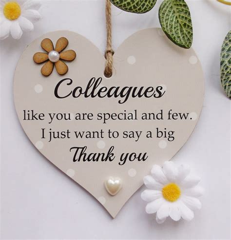 Thank You Colleague Friendship Wooden T Heart Plaquesign Etsy Uk