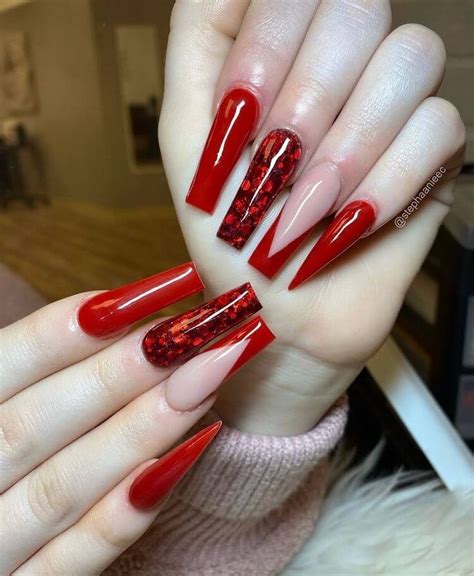 Spice Up Your Look With These 20 Red Nail Designs Beautiful Dawn Designs Acrylic Nail