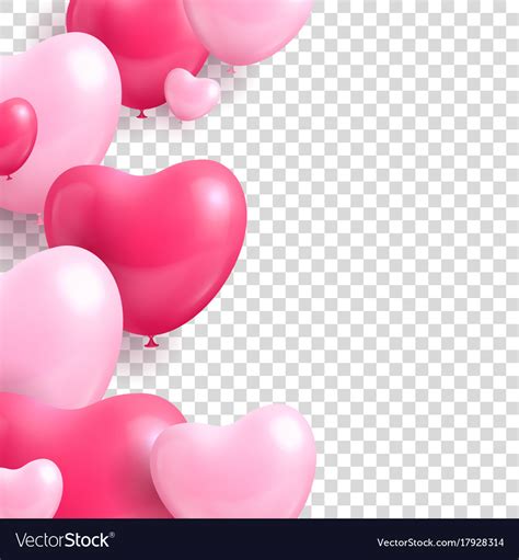 Air Balloons Form Hearts Transparent Background Vector Image