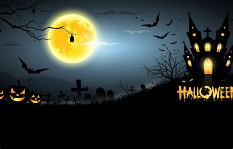 Wallpaper House Cemetery Pumpkin Horror Horror Halloween House