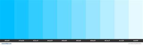 Tints Of Deep Sky Blue Color 00bfff Hex Colorswall