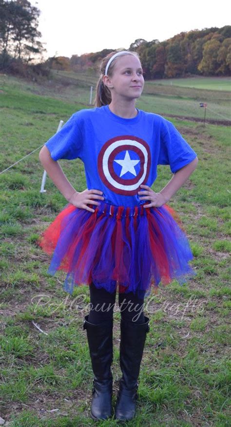 Bringing together young and old veterans, and the families who know the struggle of war, his red, white, and blue costume is more than fabric and molded leather. Captain America T Shirt and Tutu | Captain america girl costume, Captain america halloween ...