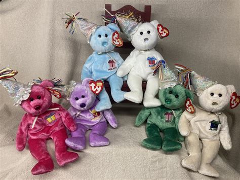 Vintage Ty Beanie Babies Birthday Bears January Thru June Etsy