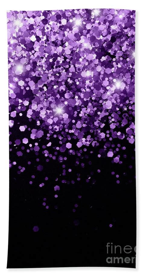 Dark Night Purple Black Glitter 1 Faux Glitter Shiny Decor Art Beach