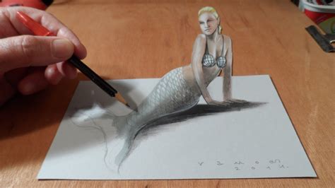 Perspective and dimension are difficult to capture for both beginning and established artists, but now. How I Draw a 3D Mermaid, Time Lapse - YouTube