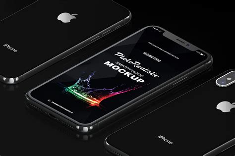 Download Isometric iPhone X Mock-up in Product Mockups on Yellow ...