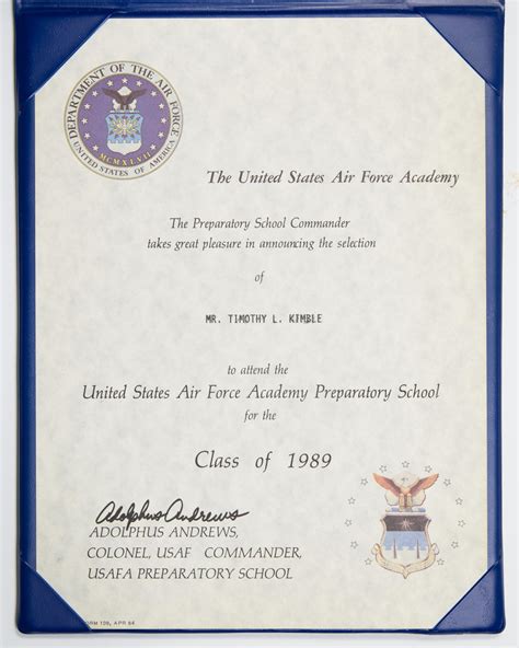 Us Air Force Academy Certificate Page 3 Of 4 The Portal To