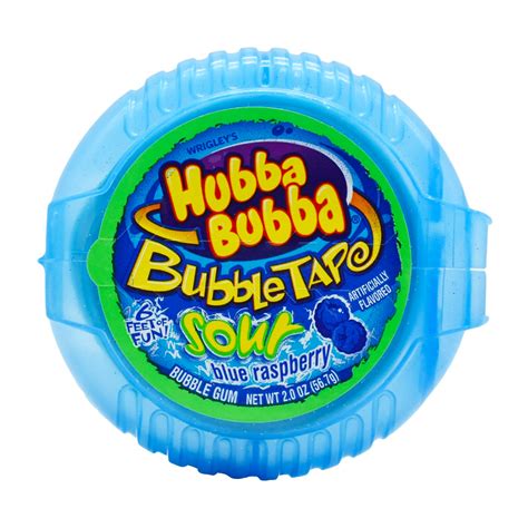 Usa Hubba Bubba Sour Blue Raspberry Bubble Gum Tape I Luv Lollies