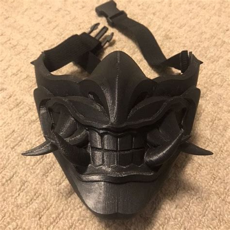 Oni Red Hood Mask Oni Mask Etsy Oni Mask Cool Masks Mask Design