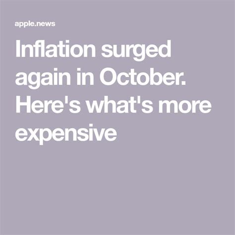 Inflation Surged Again In October Heres Whats More Expensive — Cnbc