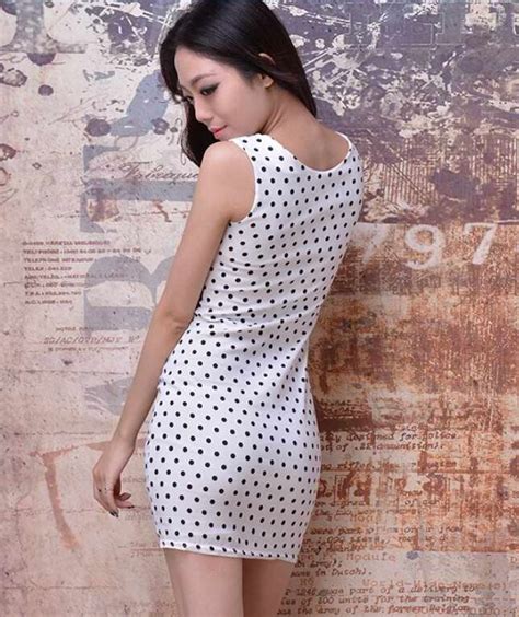 Sexy Polka Dots Design White Wrap Dress On Luulla