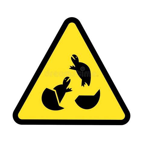 Caution Young Turtle Yellow Triangle Warning Sign To Be Careful Stock