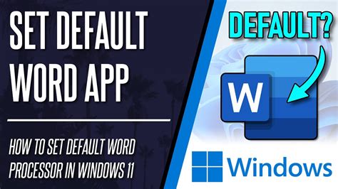 How To Change Default Word Processor App On Windows 11 Pc Youtube