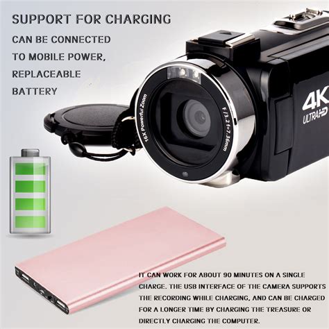 4k Wifi Ultra Hd 1080p 16x Zoom Digital Video Camera Dv Camcorder With