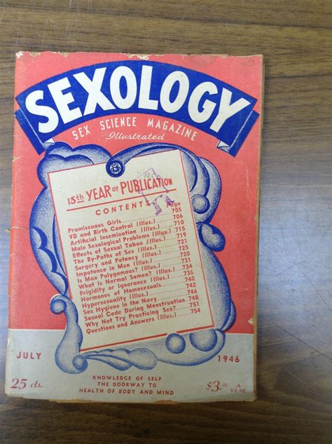 Sexology Sex Science Magazine Illustrated Fair To Good Soft Cover 1946 Halpers Books