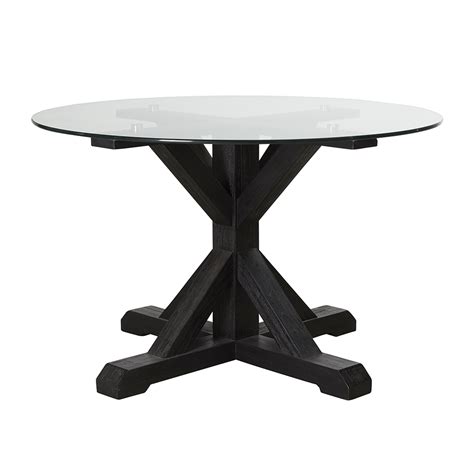 Clear square glass table top 3/8 in. Balmain 1300 Mountain Black & Glass Dining Table | End of ...