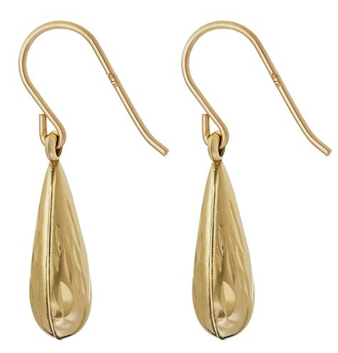 Revere 9ct Gold Diamond Cut Drop Earrings Reviews
