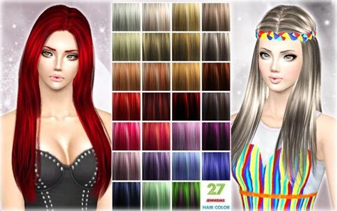 27 Hair Color Palet By Jennisims Sims 3 Downloads Cc