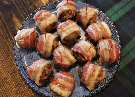 Sweet Glazed Bacon Wrapped Meatballs - Simply Taralynn