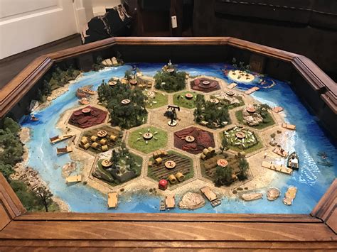 I Built A 3d Settlers Of Catan Game Inside A Coffee Table