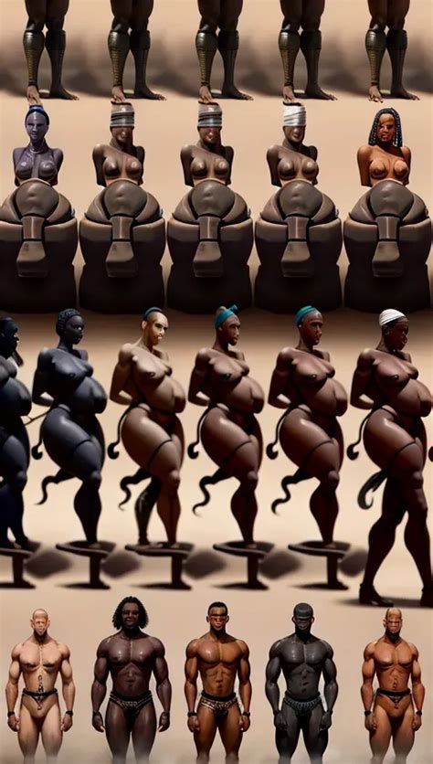 Dopamine Girl Different Nationalities Of Slaves All Lined Up For Sale K Brutal Depiction Of