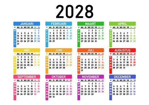 Vector Kalender 2028