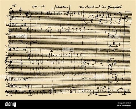Wolfgang Amadeus Mozarts Idomeneo Handwritten Score Of Beginning Of