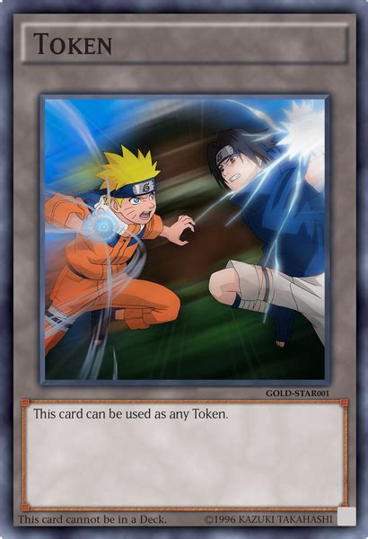 Naruto And Sasuke Custom Yu Gi Oh Lenticular Token Card Gold Star Ccg