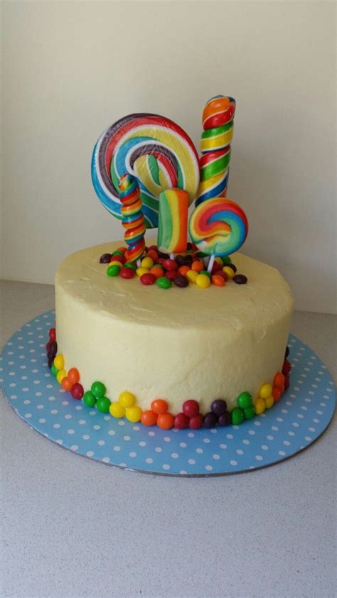 Lolly Pop Candy Cake Candy Birthday Cakes Lollipop Cake Lolly Cake