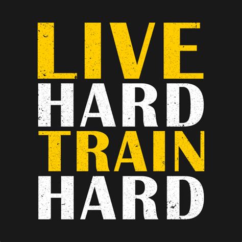 Live Hard Train Hard Mens Muscle Training Weight Gym Fitness Birthday