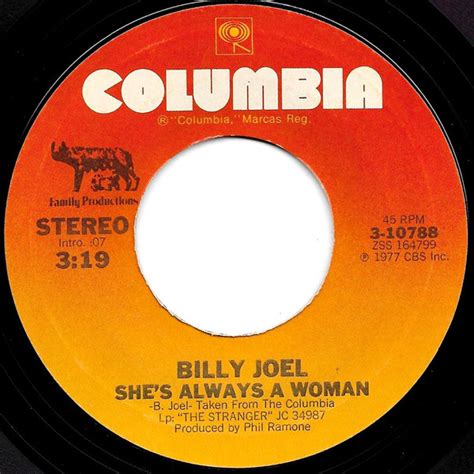 Billy Joel Shes Always A Woman 1978 Pitman Pressing Vinyl Discogs