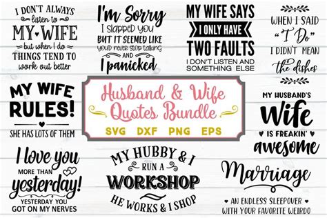 It's said that life becomes tougher after marriage. Husband And Wife Quotes Bundle- SVG, PNG, DXF, EPS | Wife ...