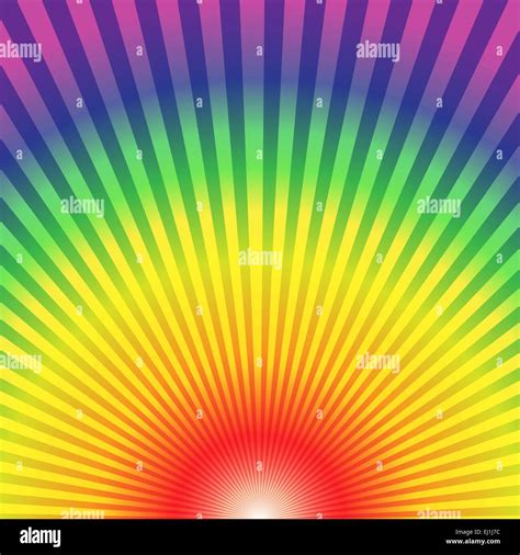 Rainbow Radial Rays Bottom Up Abstract Background Vector Illustration